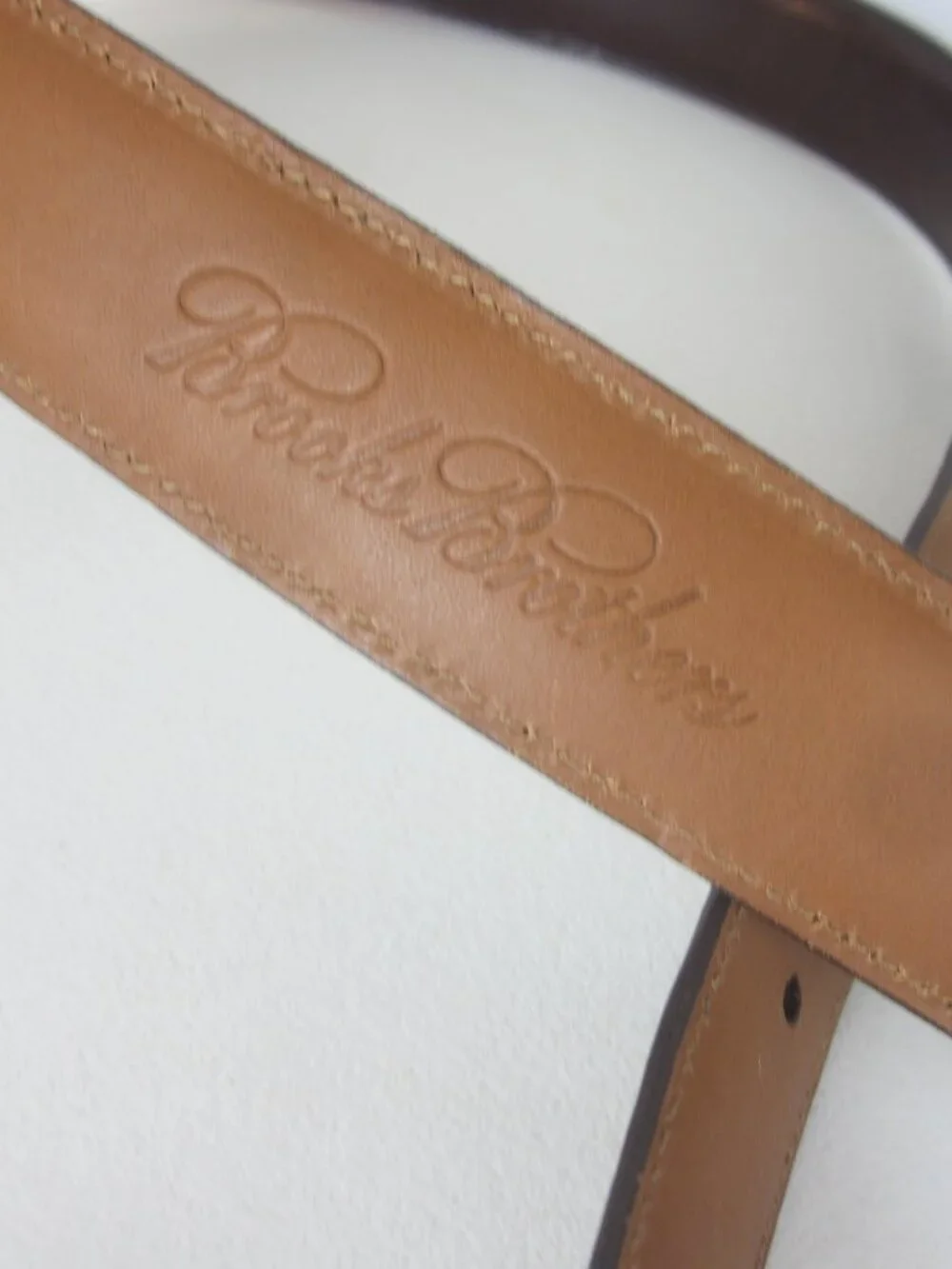 Brooks Brothers Men 30 Brown Leather Dress Belt 71026 Brass Buckle 28 - 30 USA